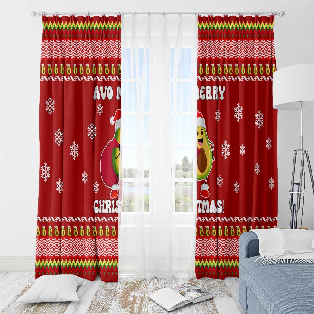 Avo Merry Christmas Window Curtain Xmas Holiday Patterns - Wonder Print Shop