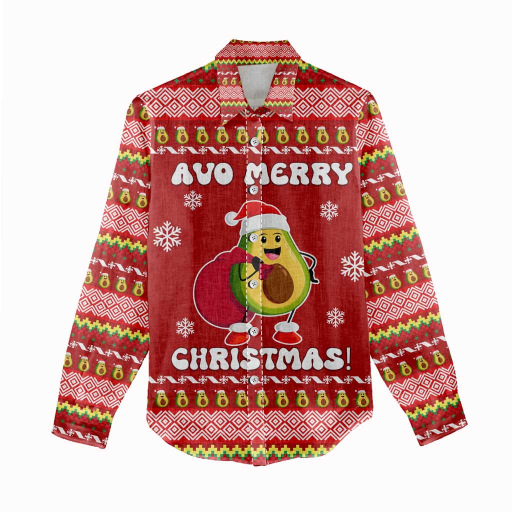 Avo Merry Christmas Women Casual Shirt Xmas Holiday Patterns - Wonder Print Shop