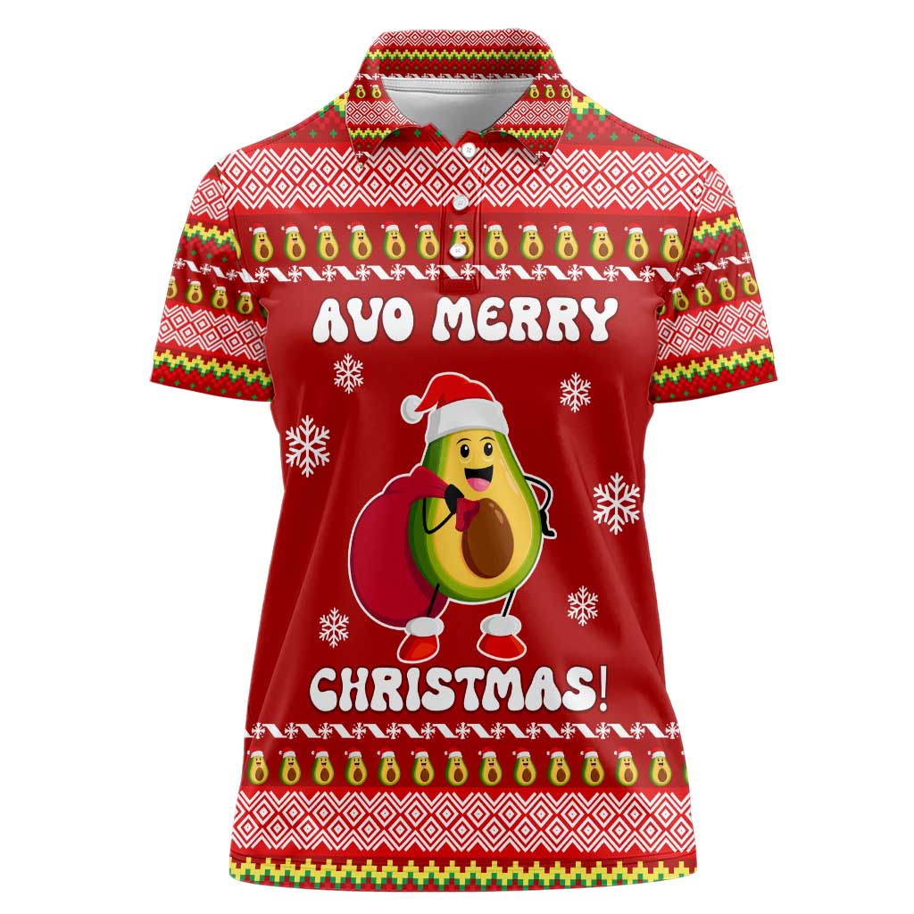 Avo Merry Christmas Women Polo Shirt Xmas Holiday Patterns - Wonder Print Shop