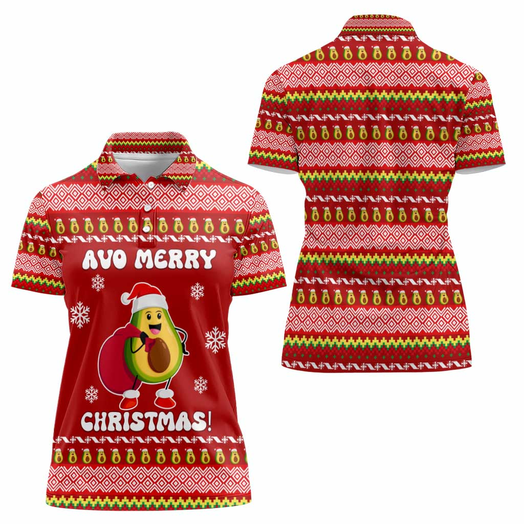 Avo Merry Christmas Women Polo Shirt Xmas Holiday Patterns - Wonder Print Shop