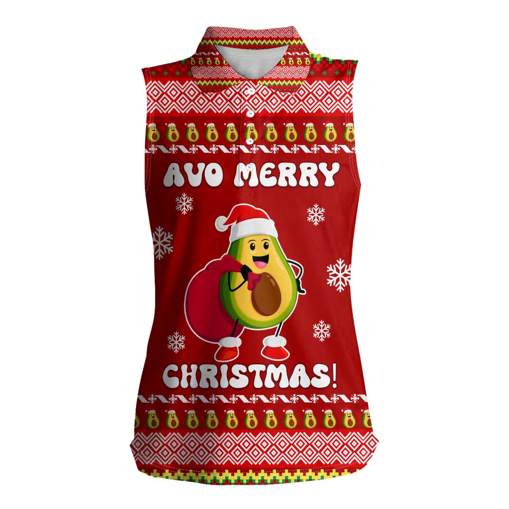 Avo Merry Christmas Women Sleeveless Polo Shirt Xmas Holiday Patterns - Wonder Print Shop