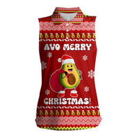 Avo Merry Christmas Women Sleeveless Polo Shirt Xmas Holiday Patterns - Wonder Print Shop
