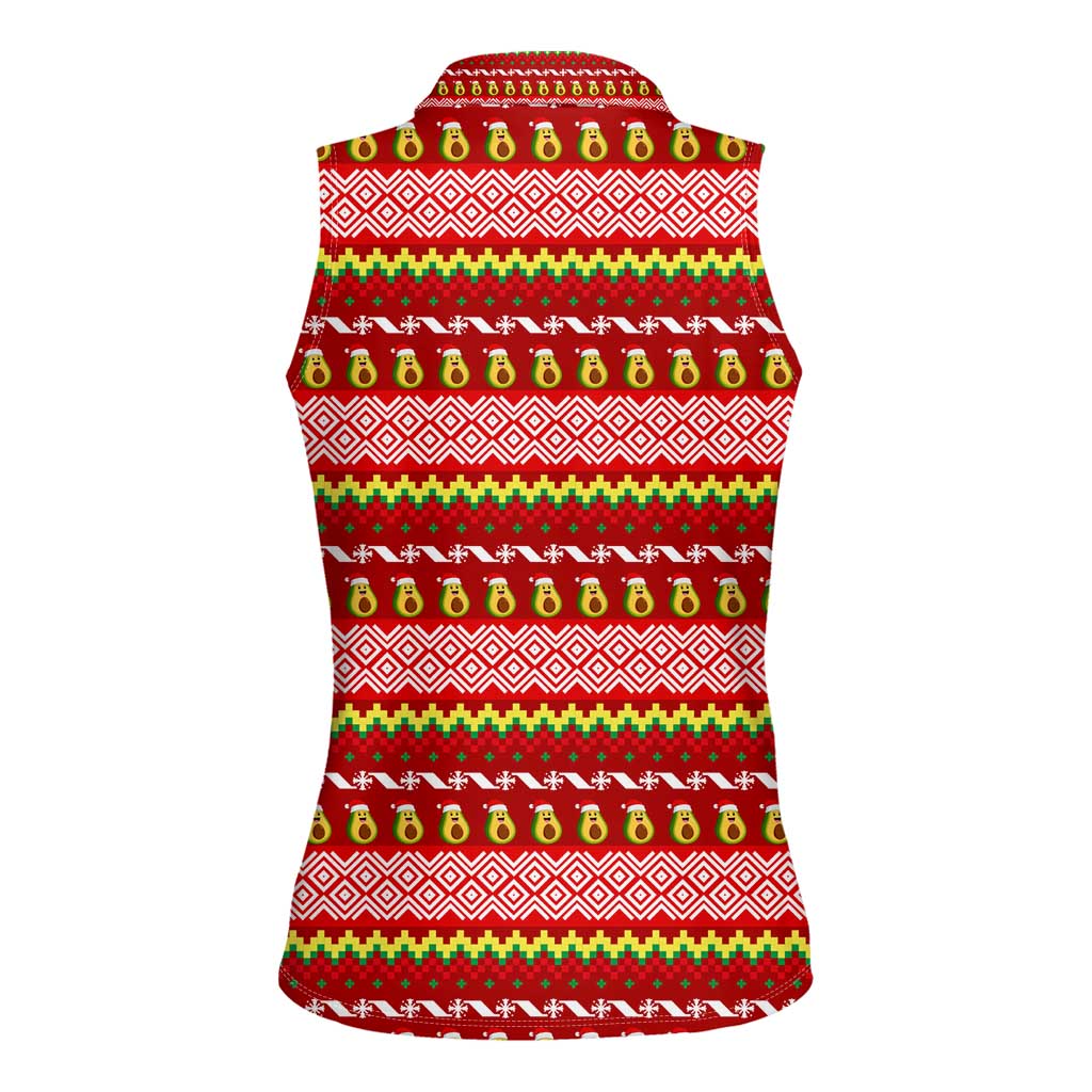 Avo Merry Christmas Women Sleeveless Polo Shirt Xmas Holiday Patterns - Wonder Print Shop