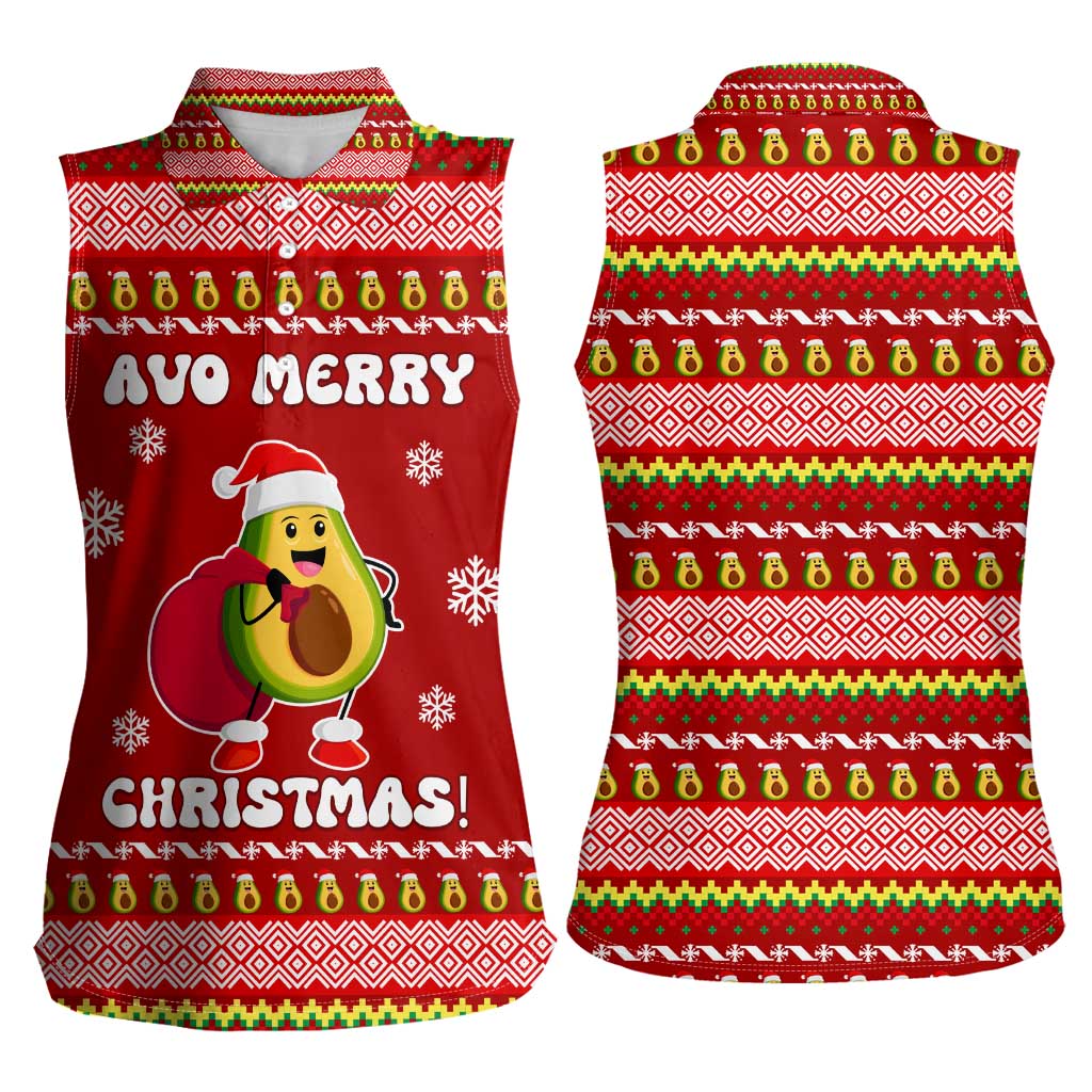 Avo Merry Christmas Women Sleeveless Polo Shirt Xmas Holiday Patterns - Wonder Print Shop