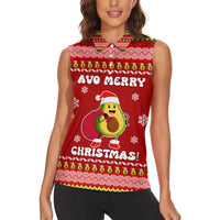 Avo Merry Christmas Women Sleeveless Polo Shirt Xmas Holiday Patterns - Wonder Print Shop