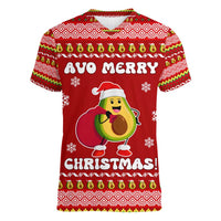 Avo Merry Christmas Women V-Neck T-Shirt Xmas Holiday Patterns - Wonder Print Shop