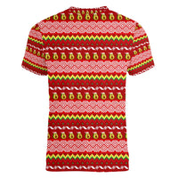 Avo Merry Christmas Women V-Neck T-Shirt Xmas Holiday Patterns - Wonder Print Shop
