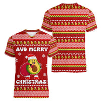 Avo Merry Christmas Women V-Neck T-Shirt Xmas Holiday Patterns - Wonder Print Shop