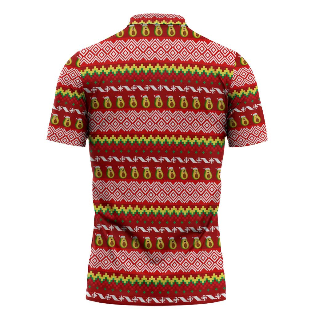 Avo Merry Christmas Zipper Polo Shirt Xmas Holiday Patterns - Wonder Print Shop