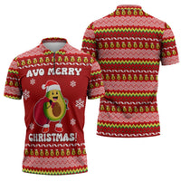 Avo Merry Christmas Zipper Polo Shirt Xmas Holiday Patterns - Wonder Print Shop