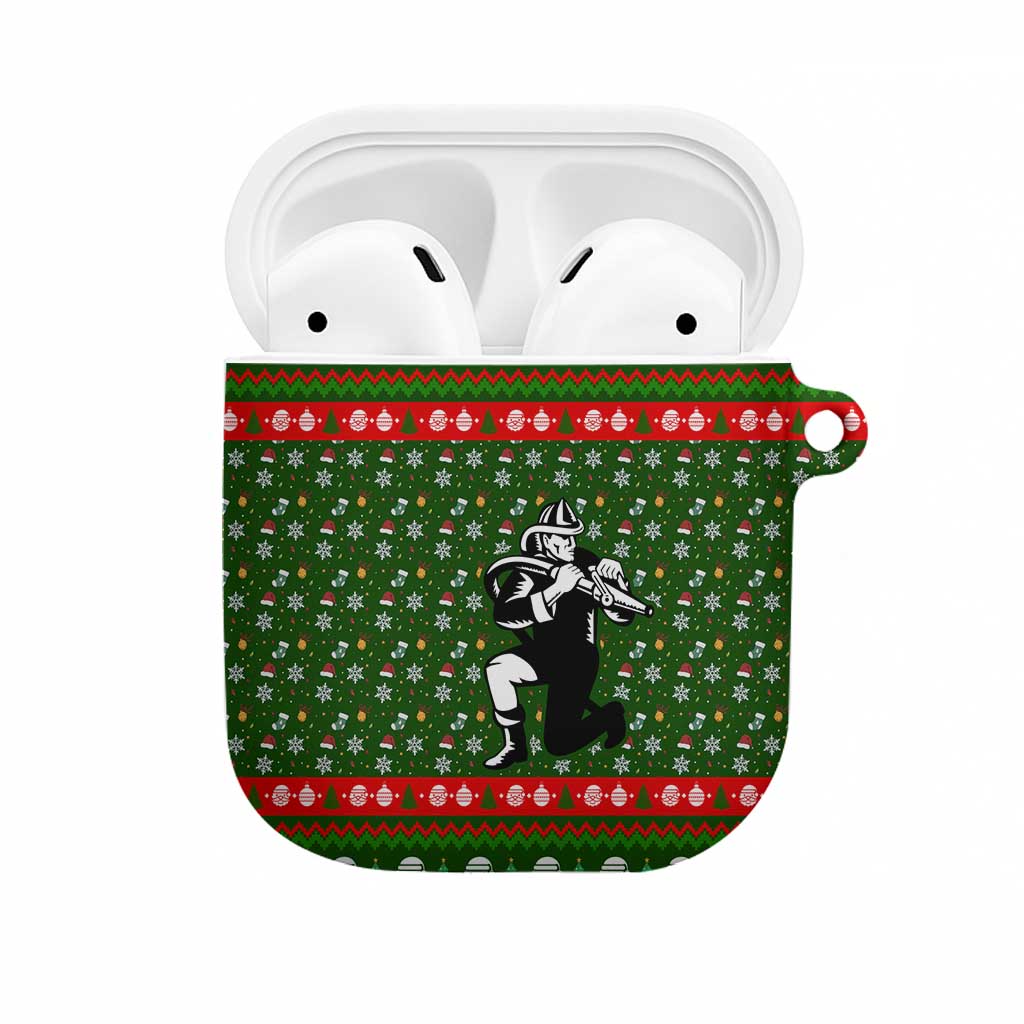 Awesome Firefighter Christmas AirPods Case Xmas Holiday Patterns - Wonder Print Shop