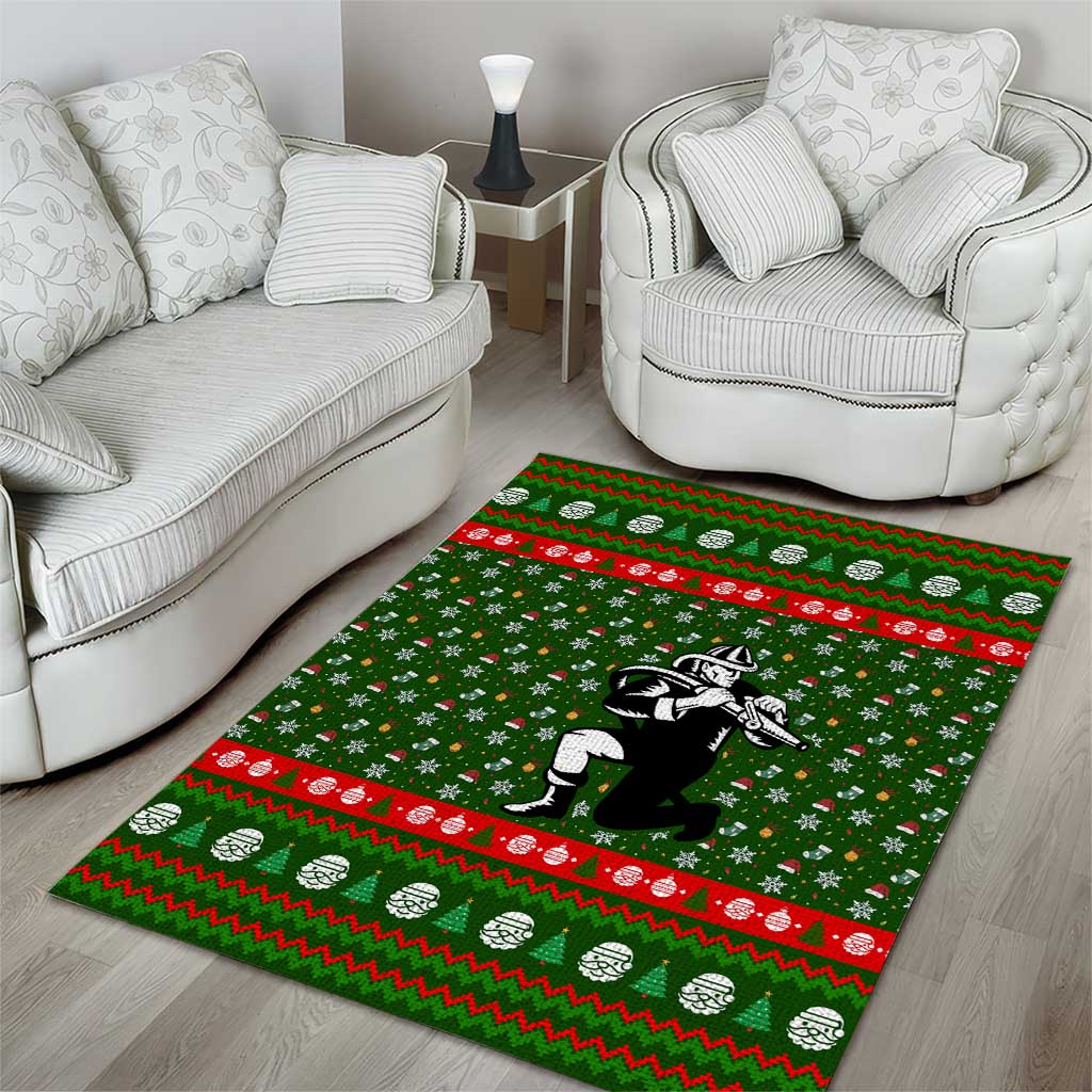 Awesome Firefighter Christmas Area Rug Xmas Holiday Patterns - Wonder Print Shop