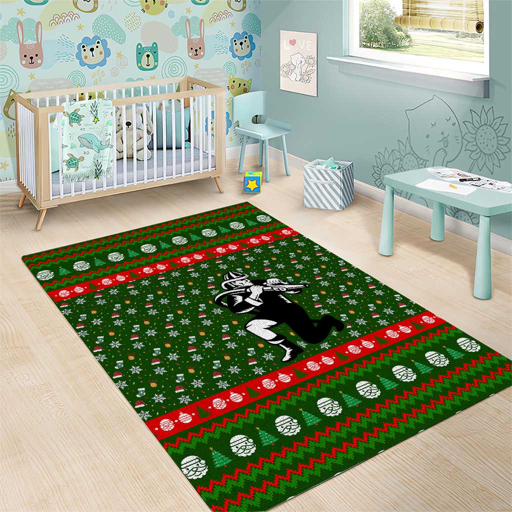 Awesome Firefighter Christmas Area Rug Xmas Holiday Patterns - Wonder Print Shop