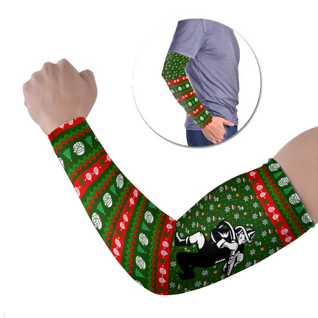 Awesome Firefighter Christmas Arm Sleeves Xmas Holiday Patterns - Wonder Print Shop