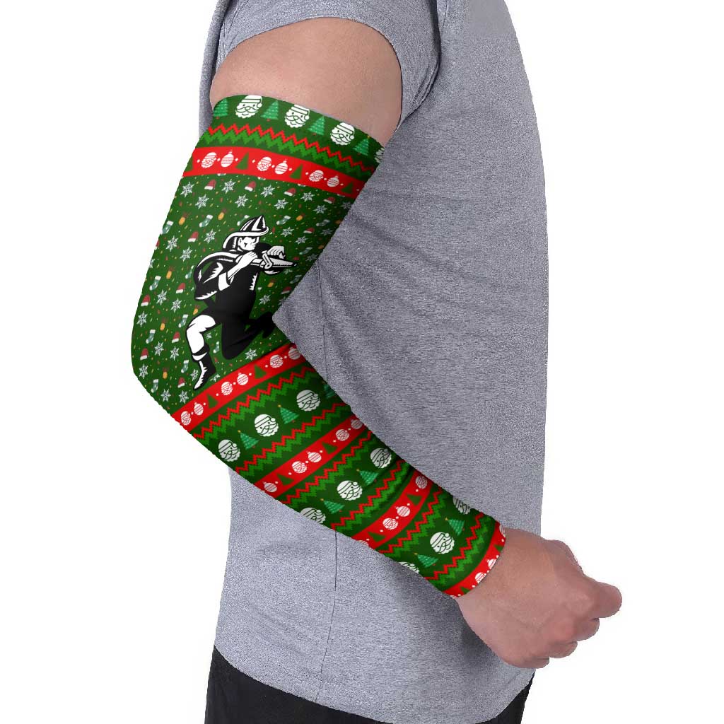 Awesome Firefighter Christmas Arm Sleeves Xmas Holiday Patterns - Wonder Print Shop