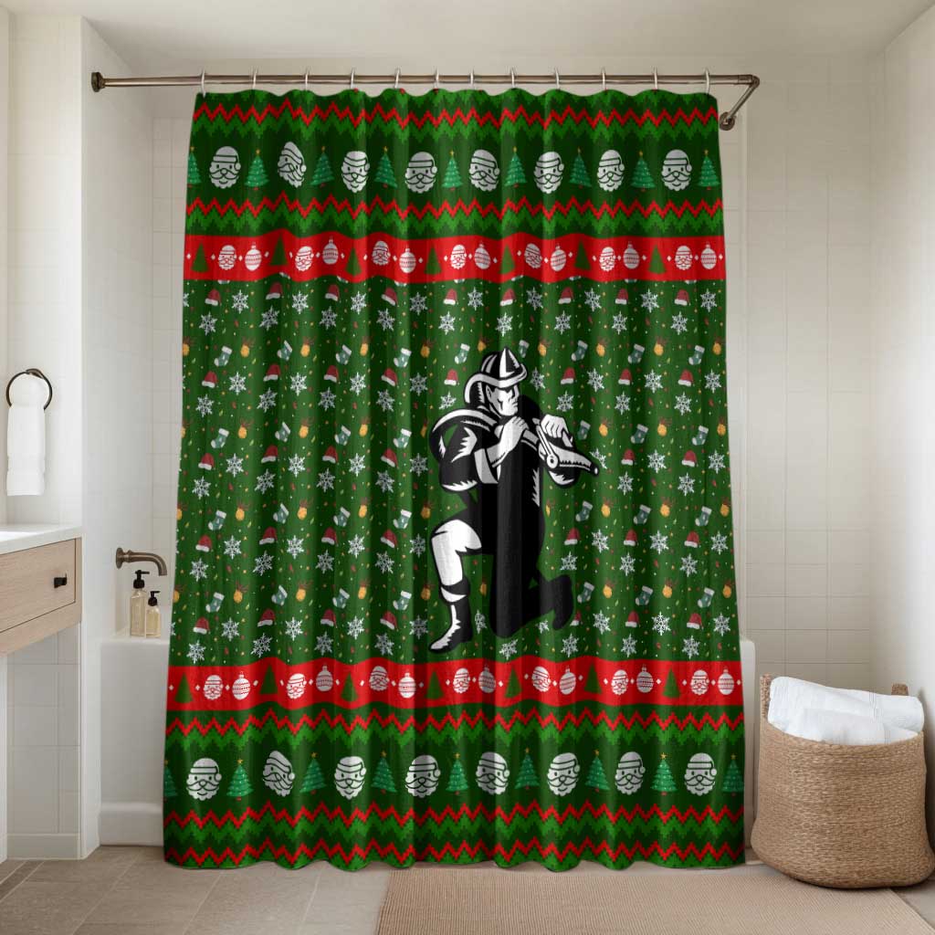 Awesome Firefighter Christmas Bathroom Set Xmas Holiday Patterns - Wonder Print Shop