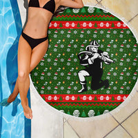 Awesome Firefighter Christmas Beach Blanket Xmas Holiday Patterns - Wonder Print Shop