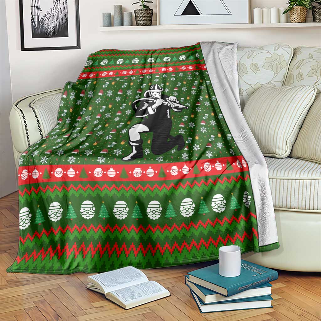 Awesome Firefighter Christmas Blanket Xmas Holiday Patterns - Wonder Print Shop