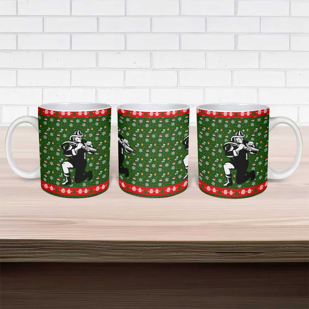 Awesome Firefighter Christmas Ceramic Mug Xmas Holiday Patterns - Wonder Print Shop