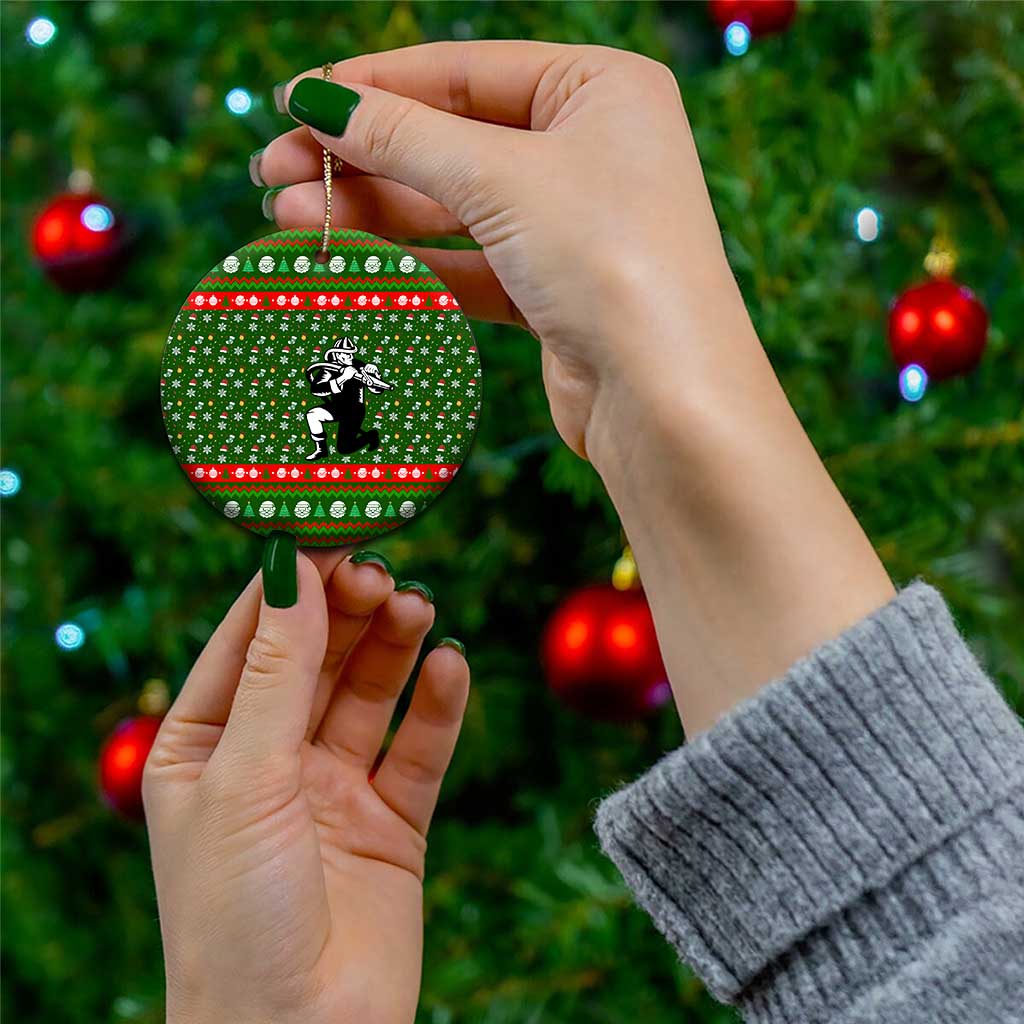 Awesome Firefighter Christmas Ceramic Ornament Xmas Holiday Patterns - Wonder Print Shop