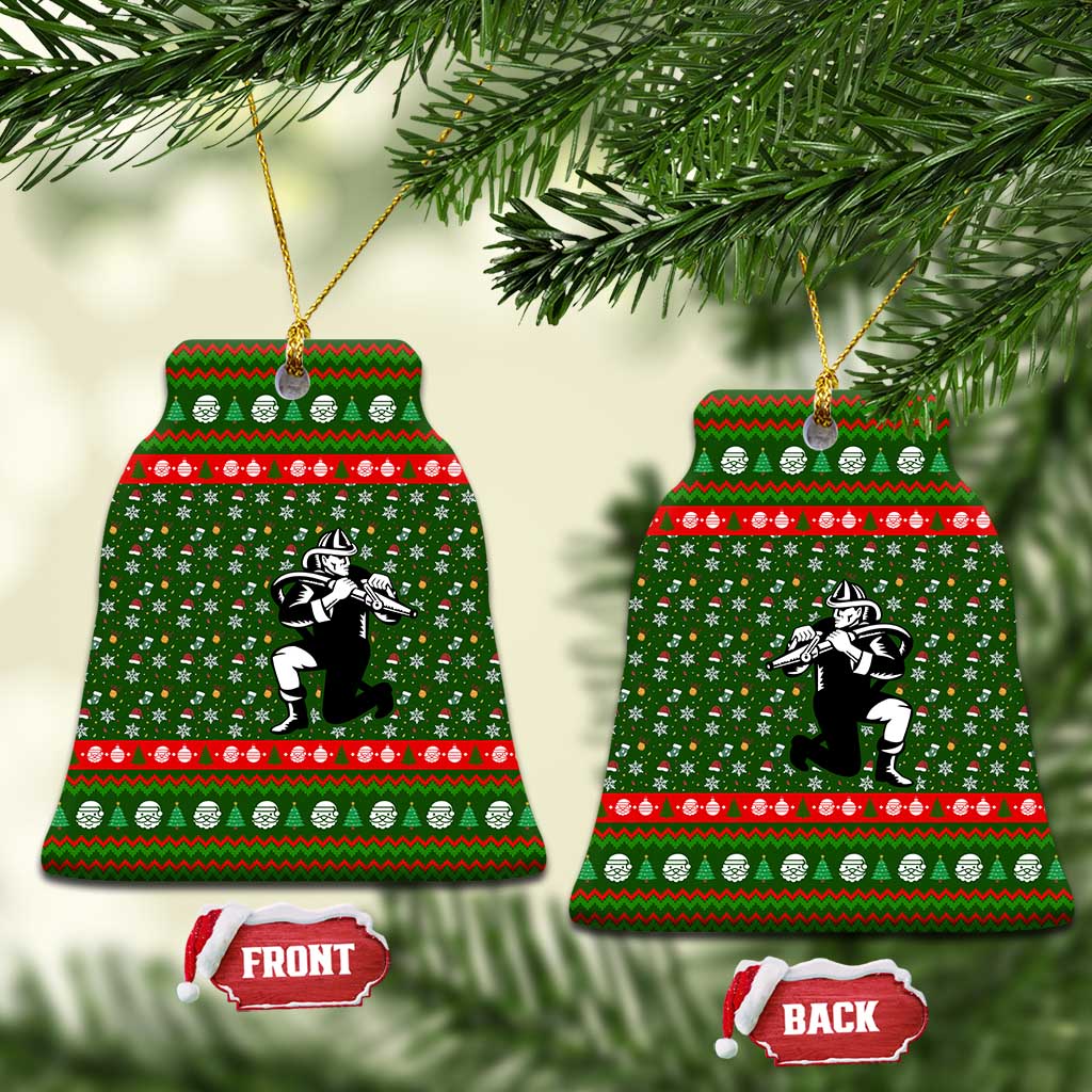 Awesome Firefighter Christmas Ceramic Ornament Xmas Holiday Patterns - Wonder Print Shop
