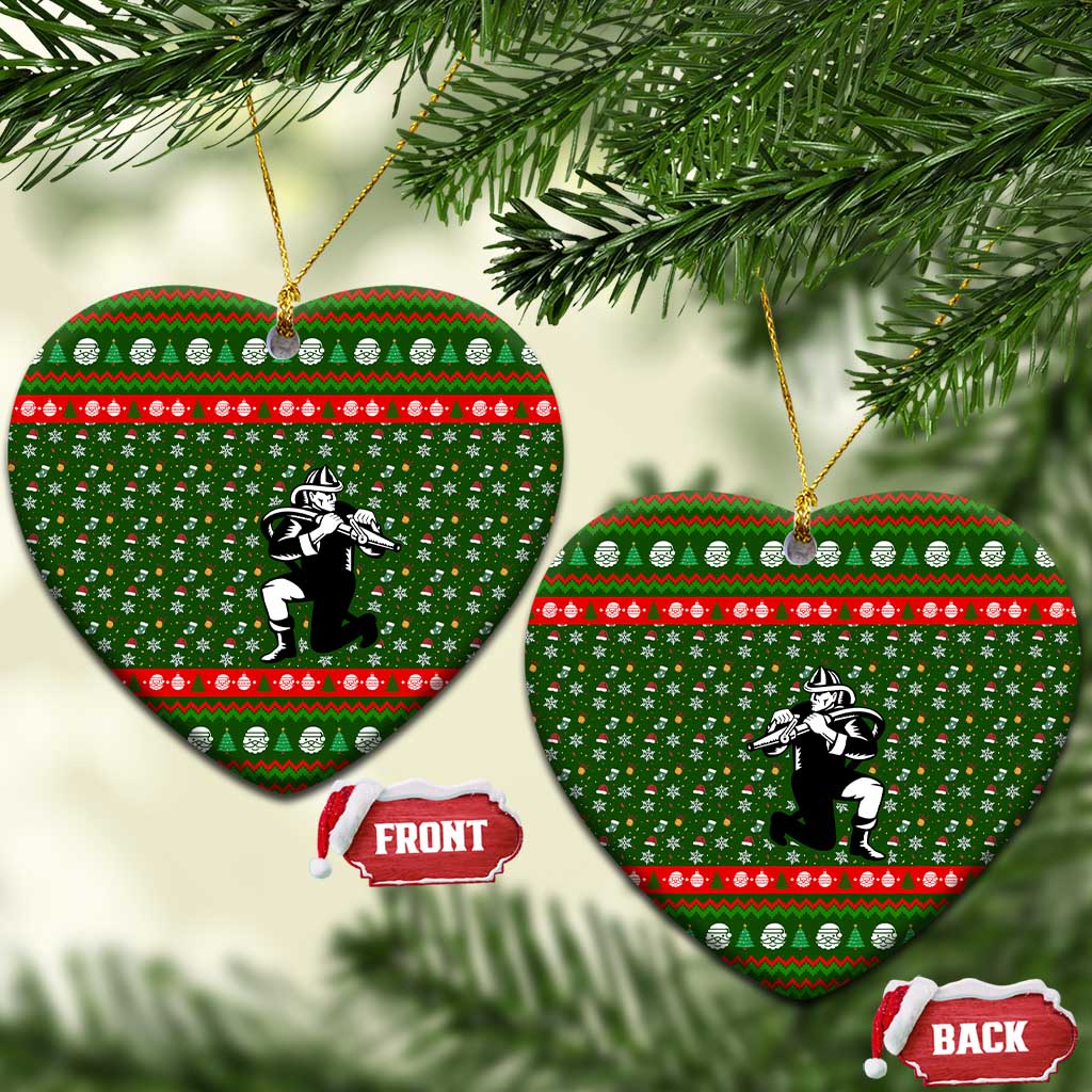 Awesome Firefighter Christmas Ceramic Ornament Xmas Holiday Patterns - Wonder Print Shop