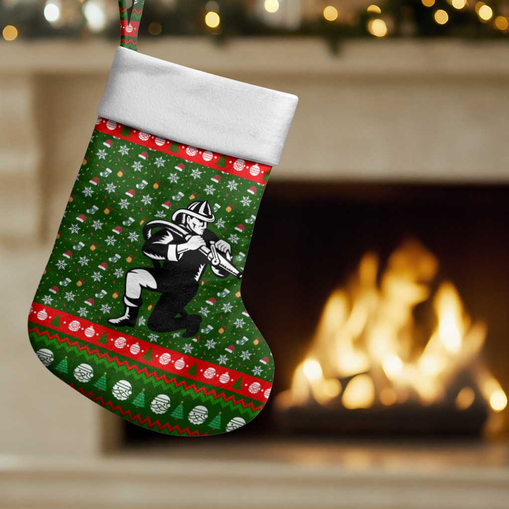 Awesome Firefighter Christmas Stocking Xmas Holiday Patterns - Wonder Print Shop