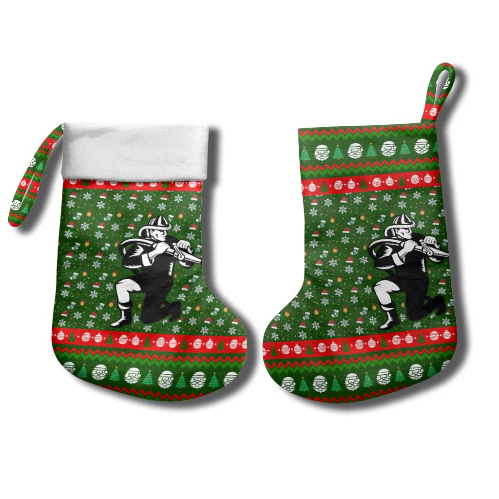 Awesome Firefighter Christmas Stocking Xmas Holiday Patterns - Wonder Print Shop