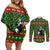 Awesome Firefighter Christmas Couples Matching Off Shoulder Short Dress and Long Sleeve Button Shirt Xmas Holiday Patterns - Wonder Print Shop