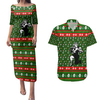 Awesome Firefighter Christmas Couples Matching Puletasi and Hawaiian Shirt Xmas Holiday Patterns - Wonder Print Shop