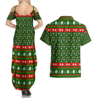 Awesome Firefighter Christmas Couples Matching Summer Maxi Dress and Hawaiian Shirt Xmas Holiday Patterns - Wonder Print Shop