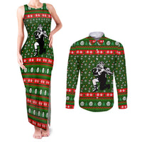 Awesome Firefighter Christmas Couples Matching Tank Maxi Dress and Long Sleeve Button Shirt Xmas Holiday Patterns - Wonder Print Shop