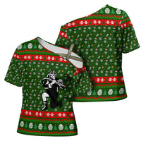 Awesome Firefighter Christmas Cross Shoulder Shirt Xmas Holiday Patterns - Wonder Print Shop