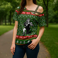 Awesome Firefighter Christmas Cross Shoulder Shirt Xmas Holiday Patterns - Wonder Print Shop