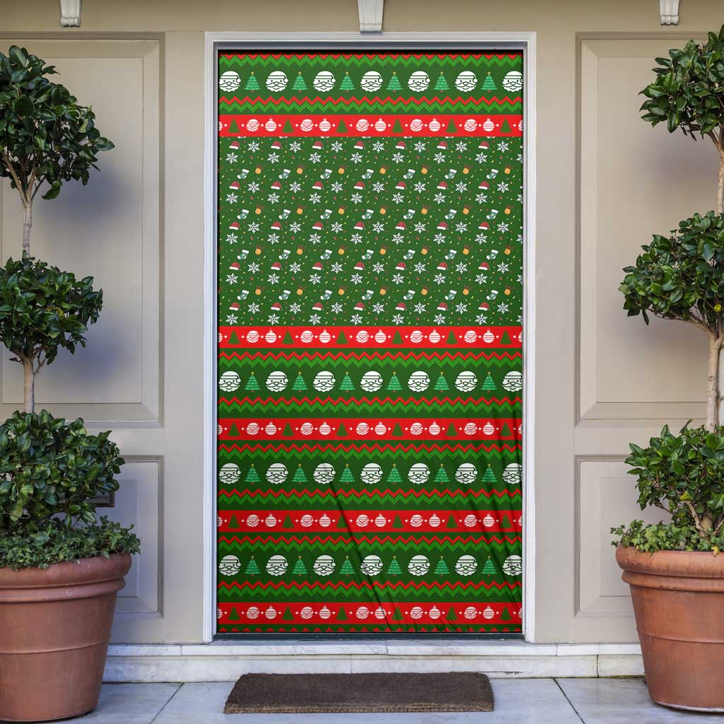 Awesome Firefighter Christmas Door Cover Xmas Holiday Patterns - Wonder Print Shop