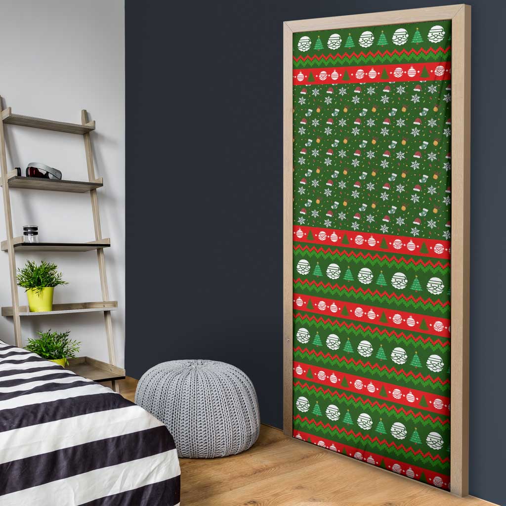 Awesome Firefighter Christmas Door Cover Xmas Holiday Patterns - Wonder Print Shop