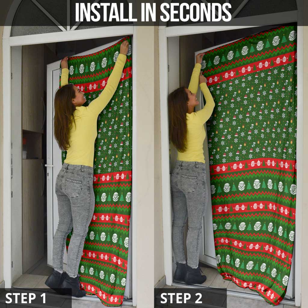 Awesome Firefighter Christmas Door Cover Xmas Holiday Patterns - Wonder Print Shop