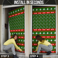 Awesome Firefighter Christmas Door Cover Xmas Holiday Patterns - Wonder Print Shop