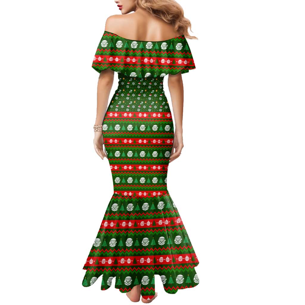 Awesome Firefighter Christmas Family Matching Mermaid Dress and Hawaiian Shirt Xmas Holiday Patterns - Wonder Print Shop