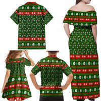 Awesome Firefighter Christmas Family Matching Off Shoulder Maxi Dress and Hawaiian Shirt Xmas Holiday Patterns - Wonder Print Shop