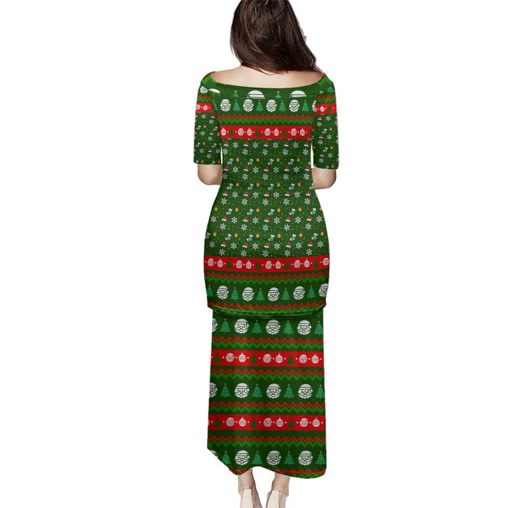 Awesome Firefighter Christmas Family Matching Puletasi and Hawaiian Shirt Xmas Holiday Patterns - Wonder Print Shop
