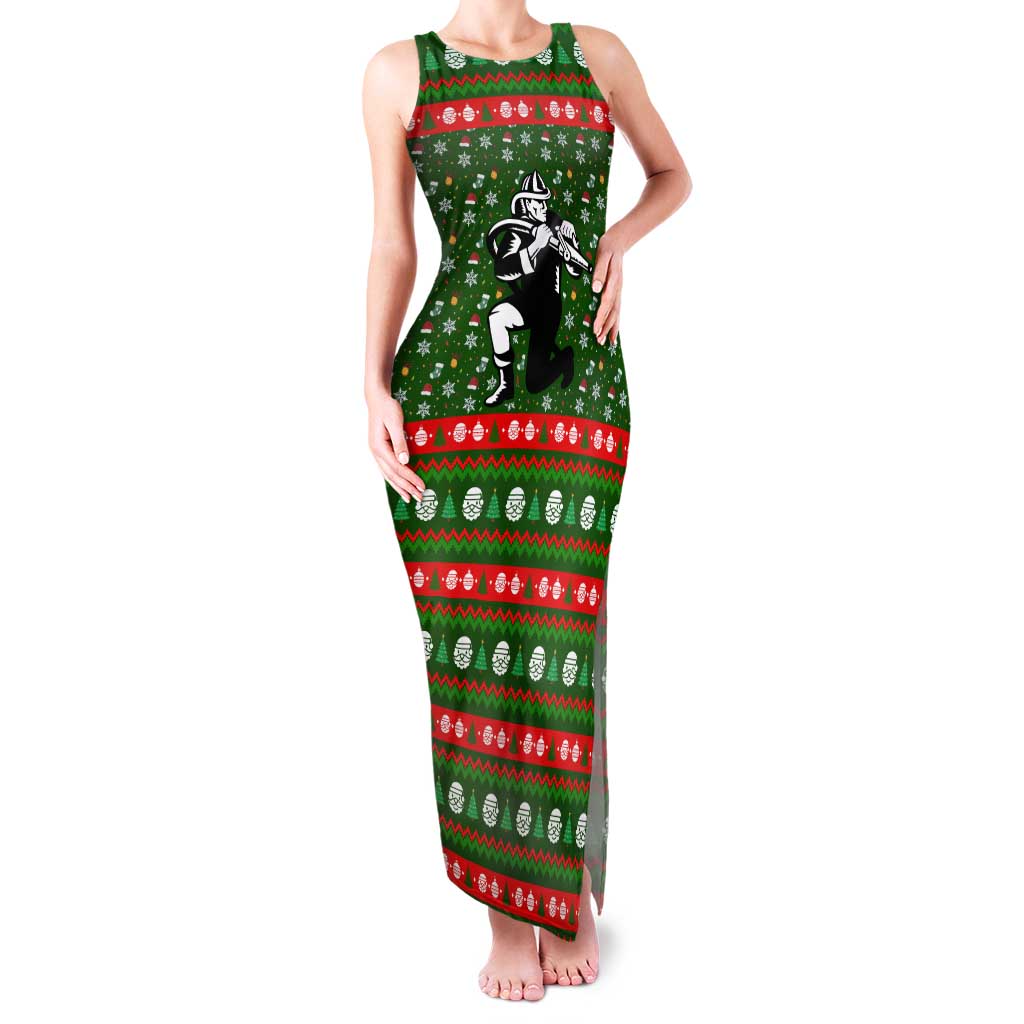 Awesome Firefighter Christmas Family Matching Tank Maxi Dress and Hawaiian Shirt Xmas Holiday Patterns - Wonder Print Shop