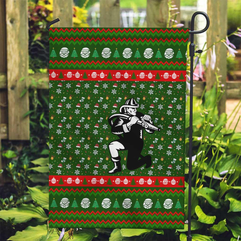Awesome Firefighter Christmas Garden Flag Xmas Holiday Patterns - Wonder Print Shop