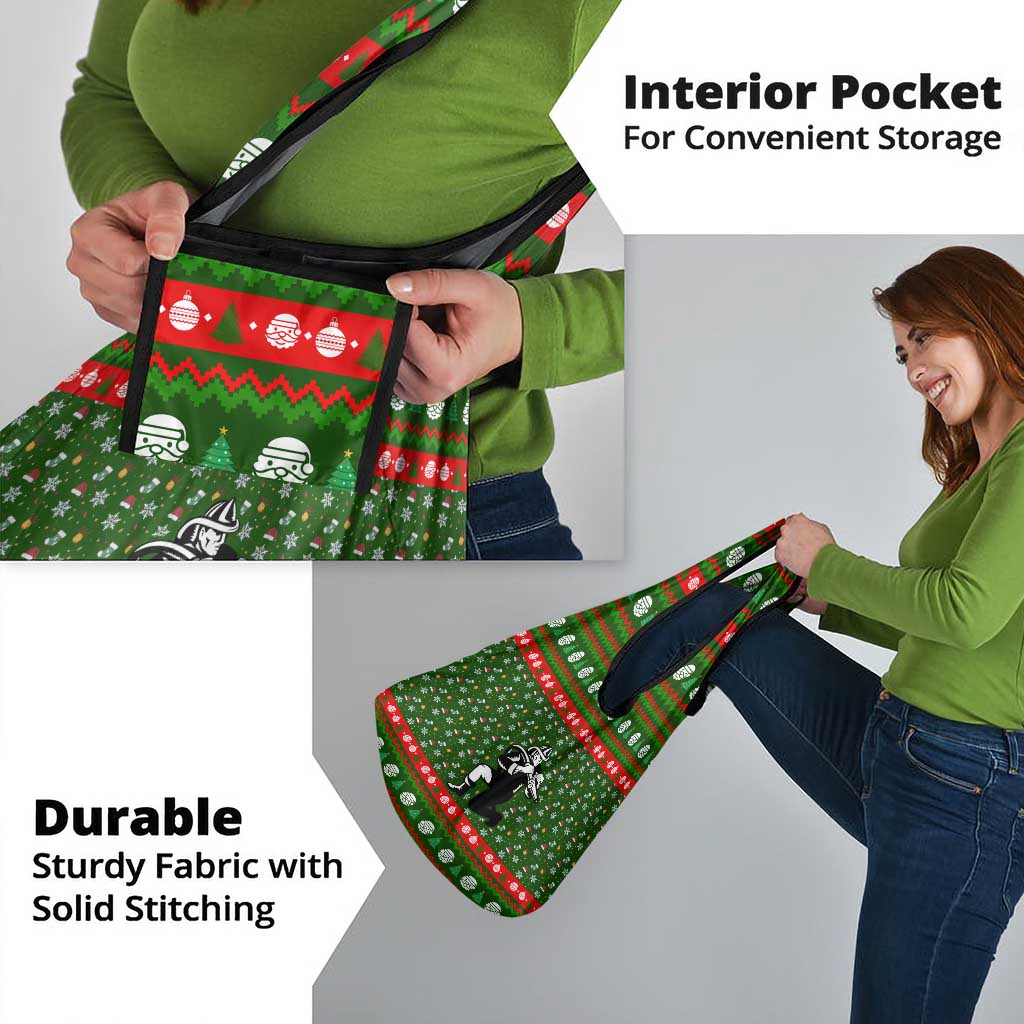Awesome Firefighter Christmas Grocery Bag Xmas Holiday Patterns - Wonder Print Shop