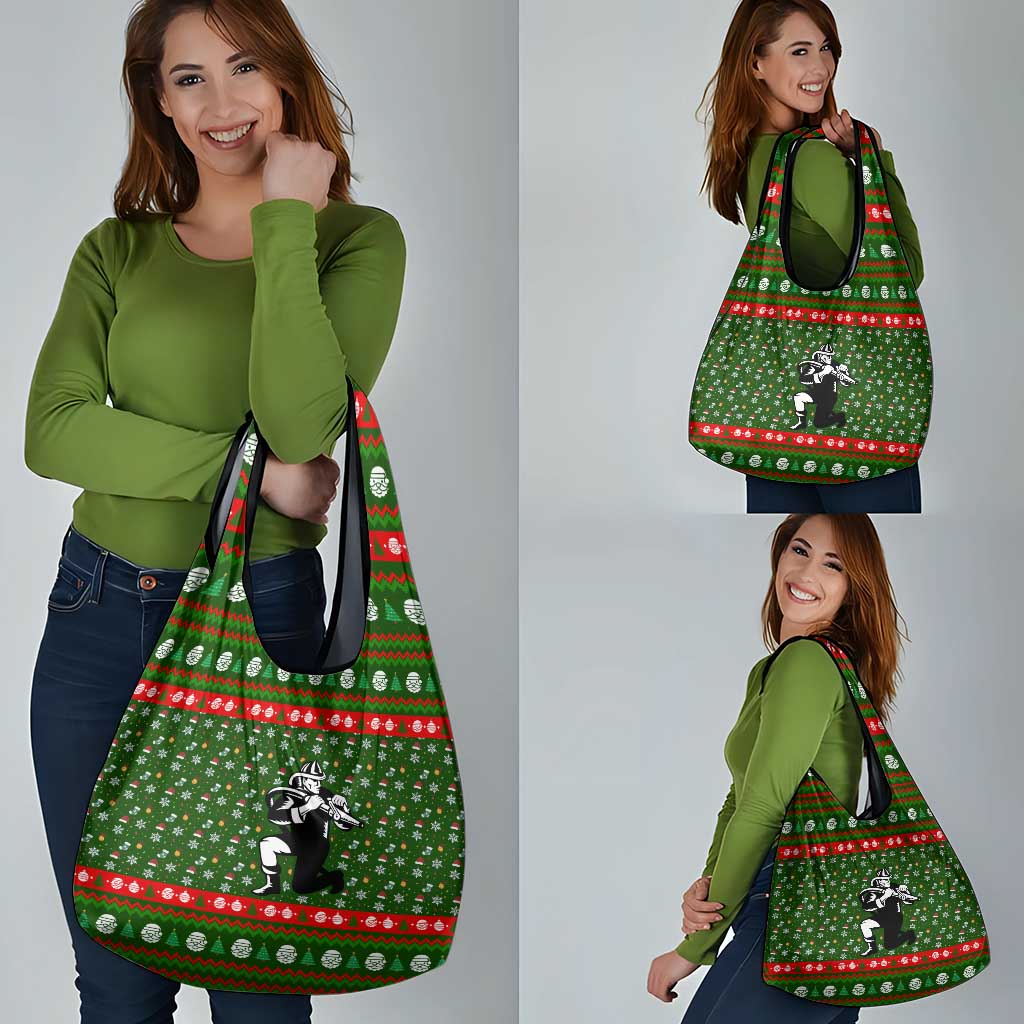Awesome Firefighter Christmas Grocery Bag Xmas Holiday Patterns - Wonder Print Shop