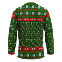 Awesome Firefighter Christmas Hockey Jersey Xmas Holiday Patterns - Wonder Print Shop