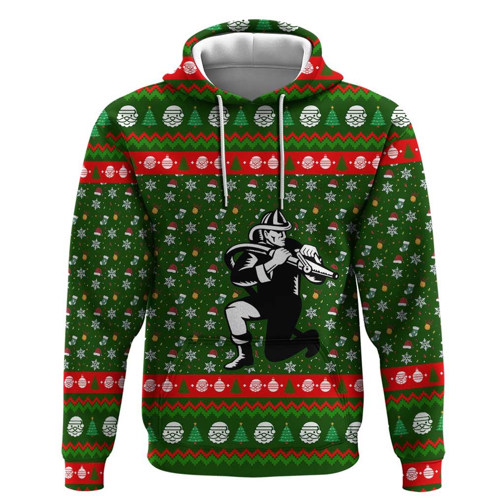 Awesome Firefighter Christmas Hoodie Xmas Holiday Patterns - Wonder Print Shop