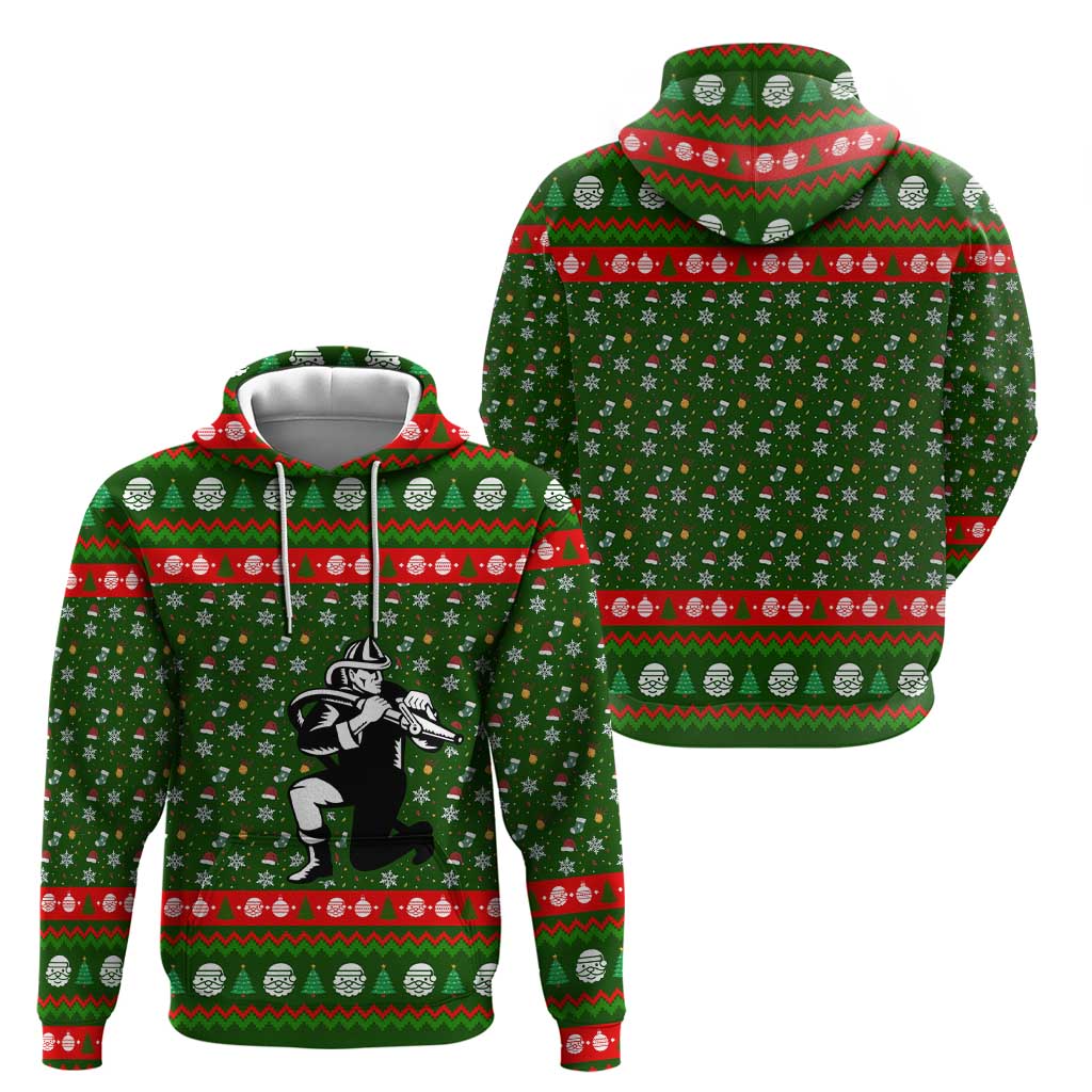 Awesome Firefighter Christmas Hoodie Xmas Holiday Patterns - Wonder Print Shop