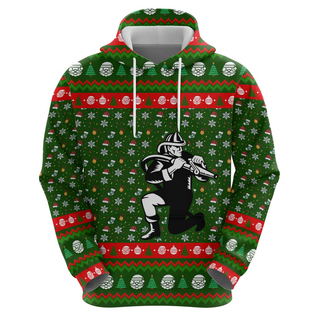 Awesome Firefighter Christmas Hoodie Xmas Holiday Patterns - Wonder Print Shop