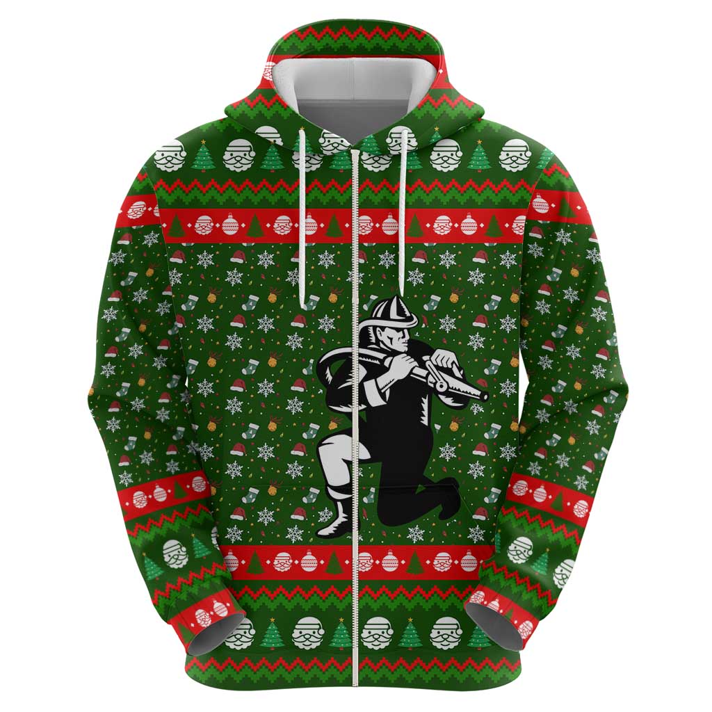 Awesome Firefighter Christmas Hoodie Xmas Holiday Patterns - Wonder Print Shop